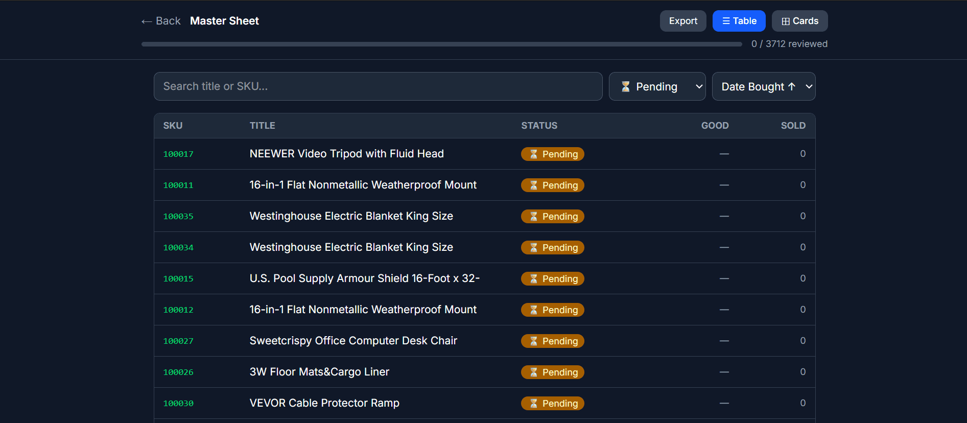 Inventory Management System screenshot